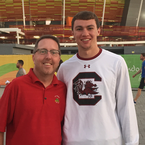 Carson & Grady outside Olympic Stadium