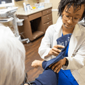 nurse taking blood pressure