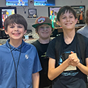 three middle school students