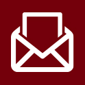 Garnet background with white envelope icon