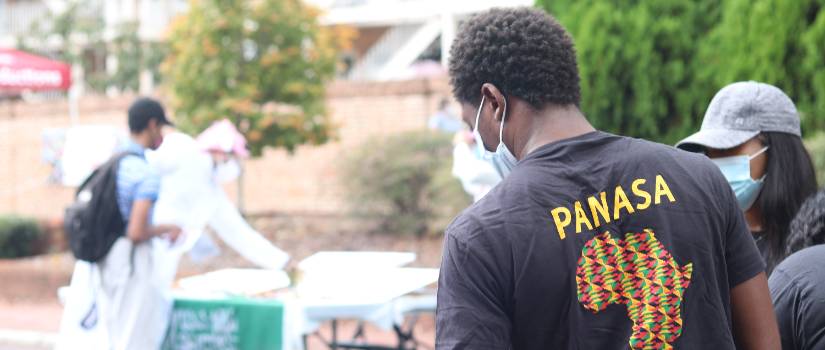 member of pan african student association organization on greene street