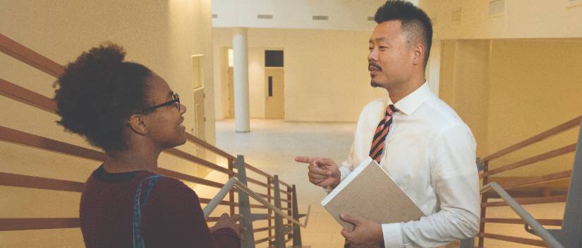 Photo of a student filling out the form