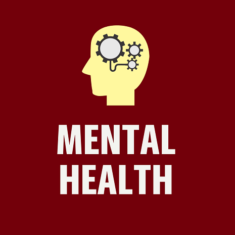 a picture of a human brain with the tex "mental health" under