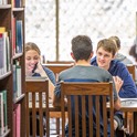 Students studying inside Thomas Cooper Library