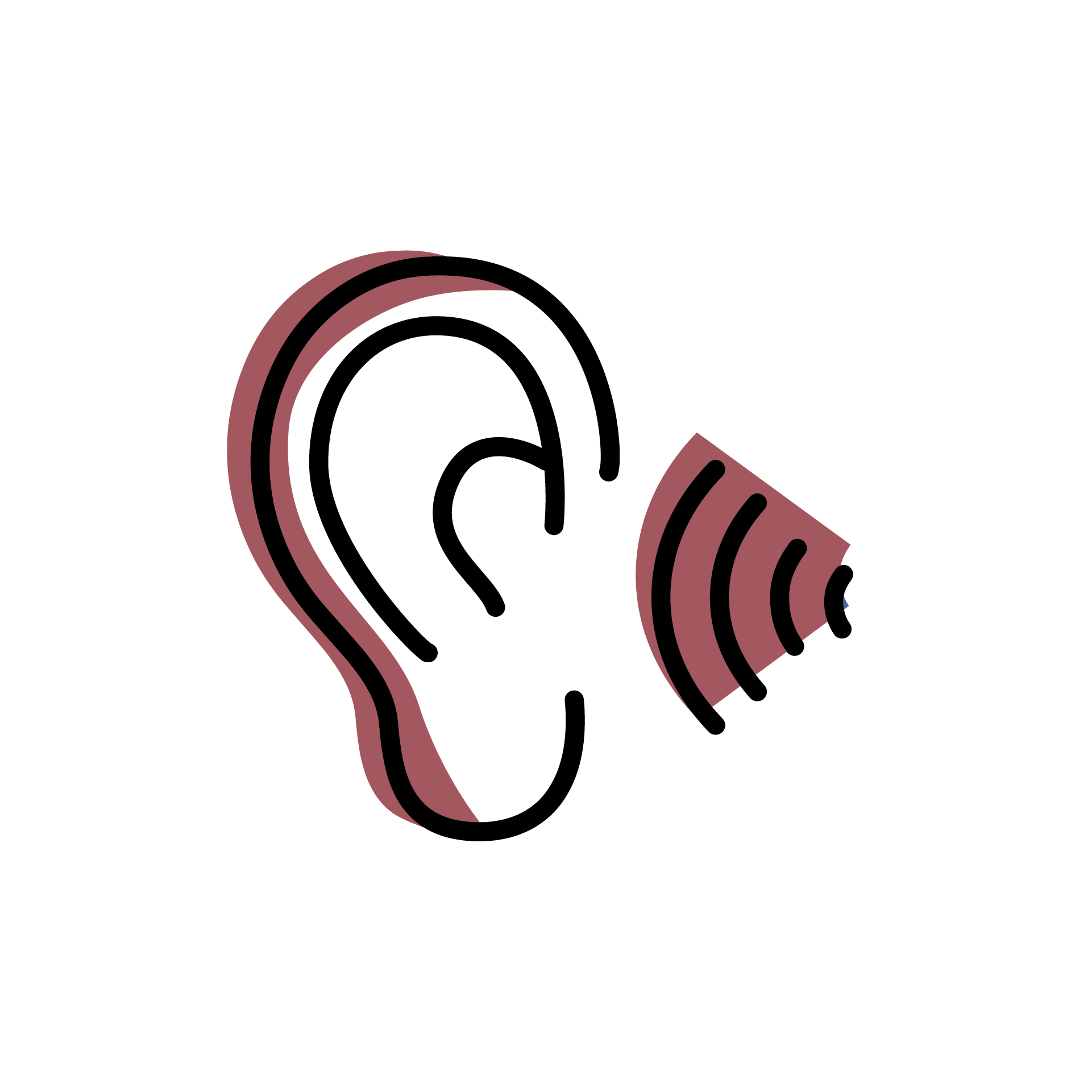 Sound entering ear icon