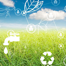 Artsy Icon depicting environmental symbols