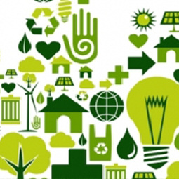 Artsy Icon depicting environmental symbols