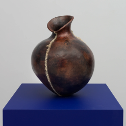 Brown ceramic vase by Adebunmi Gbadebo