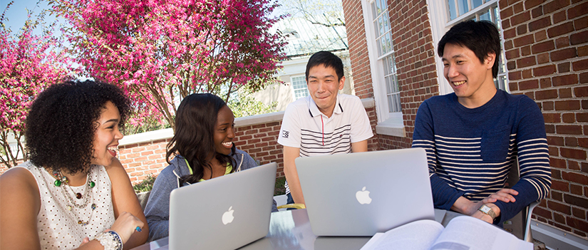 students at a desk