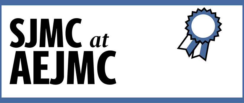 A ribbon with the year 2020 in the middle representing the awards won by faculty and staff of the J-school 