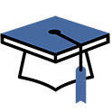 blue mortarboard icon