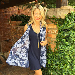 Sarah Brinks Sarah Brinks strikes a pose outside Liquid Catering