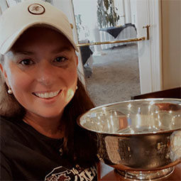 Meredith Taylor Meredith Taylor poses with her trophy