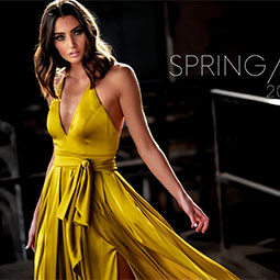 Alex Kunke's dress design Alex Kunkle's dress design made the cover of Mac Duggal. The dress shown is a sleeveless shiny gold wrap.