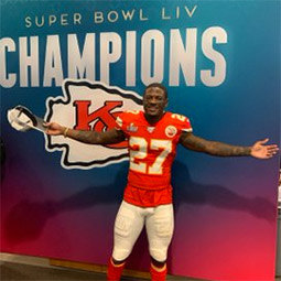 Rashad Fenton Rashad Fenton in his football uniform after winning the Superbowl