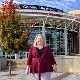 Michelle Knight Michelle Knight stands in front of Colonial Life Arena on a clear and beautiful fall day.