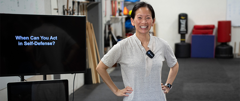 Small town with railroad tracks and signal