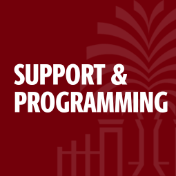 Professor Black teaching from behind a podium.