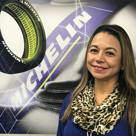 Photo of Erika Davis on the job at Michelin