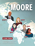 Magazine cover featuring: A Global Pioneer: The Moore School celebrates 50 years of international business in 2024. Those featured include Leadership Award Winners and two prominent alumni--all making their mark abroad.