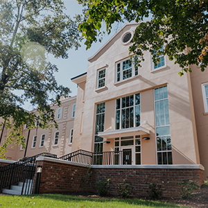 The front of recently renovated Thornwell Residence Hall