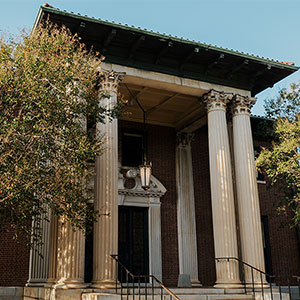 Taylor House entrance with columns